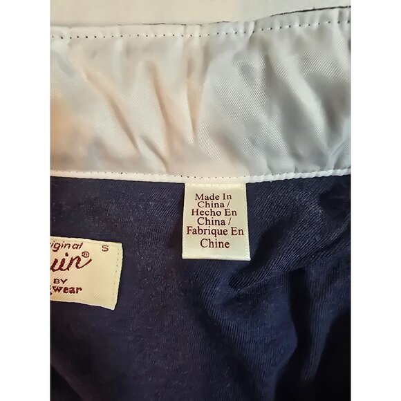 Original Penguin Navy Blue Lightweight Hoodie Jacket With Stand Collar Zip Front - Picture 11 of 16